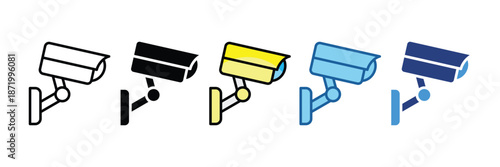Security Camera  Icon Set Multiple Style Collection