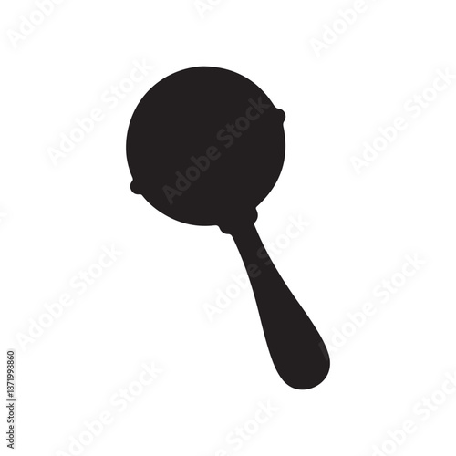 Rattle silhouette vector art white background