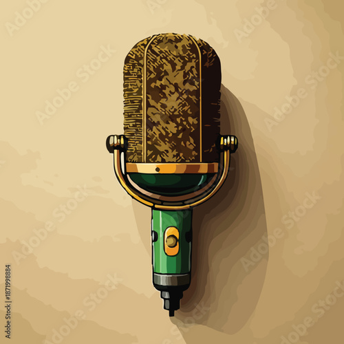 Vintage Microphone Illustration - A Nod to Classic Audio Technology.
