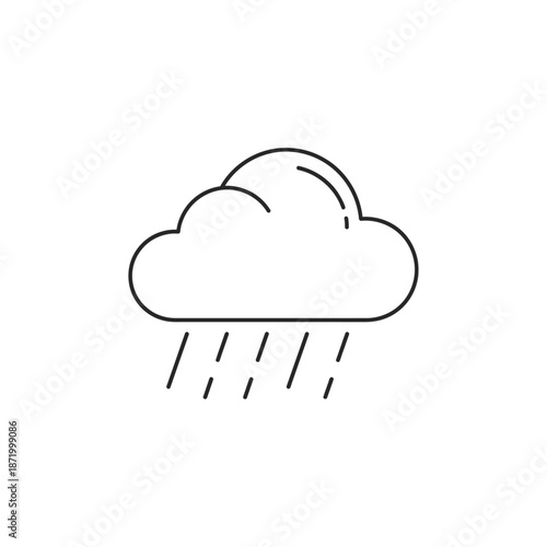 Cloud with Heavy Rain Icon – Storm and Severe Weather Symbol