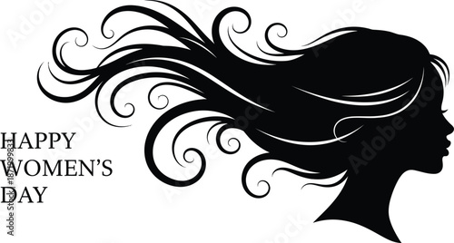 Happy women's day silhouette illustration