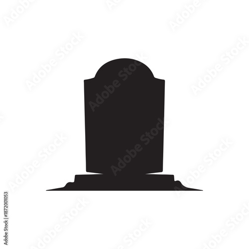 Gravestone silhouette vector art white background