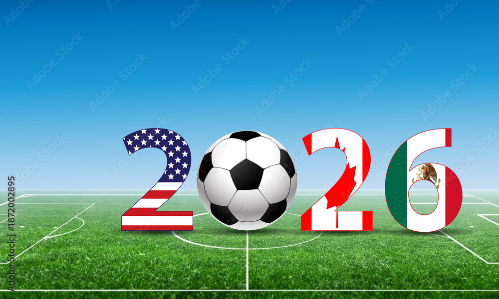 Obraz premium Fussball Soccer Background 2026