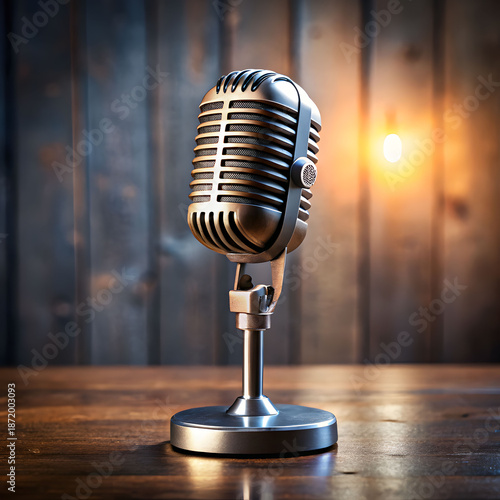 vintage microphone on stand a classic recording