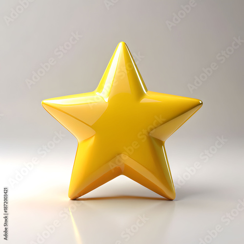 3d render of a shiny yellow star
