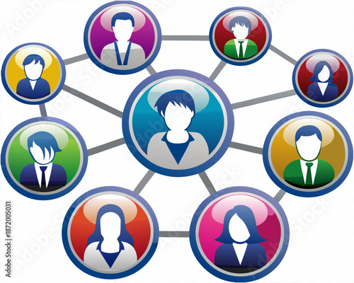 Diverse group of people connecting in a professional network