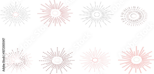 set of vector illustrations of sunbursts or sun rays. vector illustration
