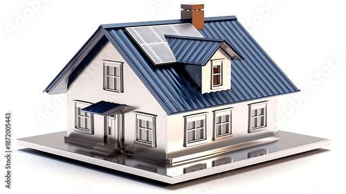 Wallpaper Mural Modern house with solar panels on roof for sustainable living Torontodigital.ca