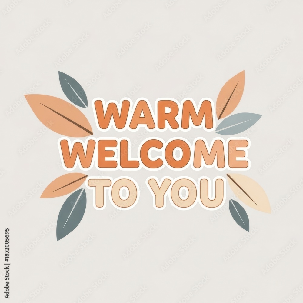 Obraz premium Warm Welcome Greeting with Leaves