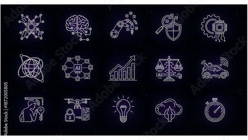 Collection of 12 white and blue fractal images on black background