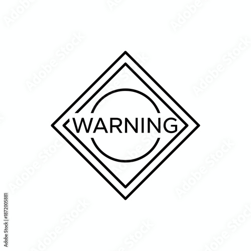A warning icon symbol displayed on a plain white background