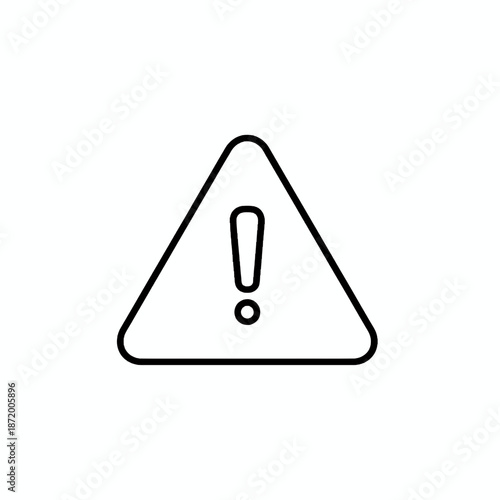 Warning icon symbolizing caution and alertness in a simple triangular shape