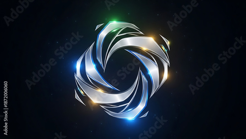 Abstract swirling light design with dark background