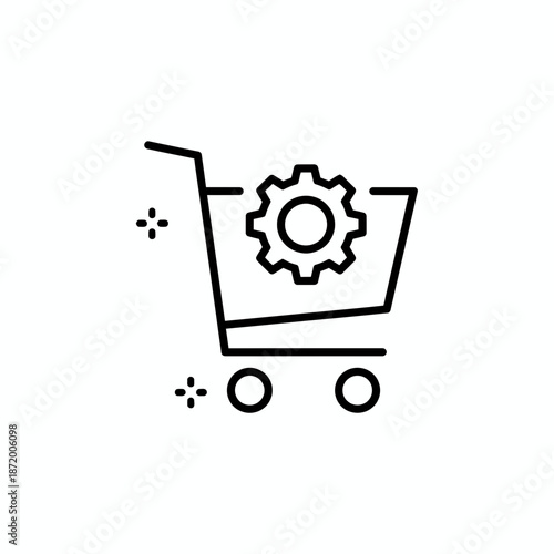 Shopping Cart Icon Representing E-commerce Settings and Configuration Options