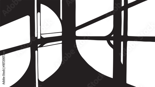 Geometric shapes in black and white abstract design