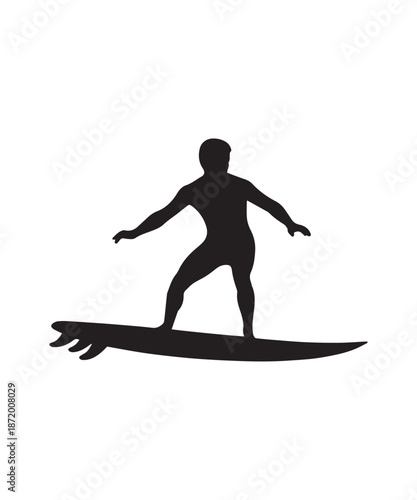 Silhouette of a surfer riding a wave on a surfboard, capturing the thrill of watersports.