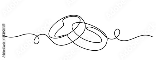 wedding rings continuous line drawing handdrawn element decorative art divider