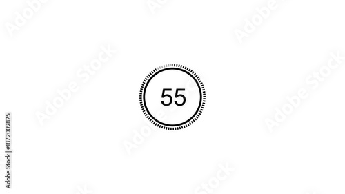 One minute countdown best animation with transparent background, countdown timer from 60 seconds to 0 seconds, One minute countdown timer with alpha channel in 4k. 