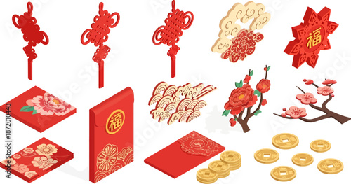 Main subject Chinese New Year decorative items