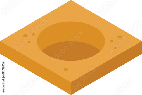 Unearthing mysteries, a circular pit creates a captivating contrast against the flat, sandy terrain, inviting exploration and curiosity