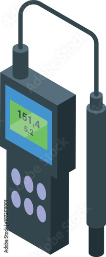 Electronic device with a probe measuring soil parameters like ph and moisture
