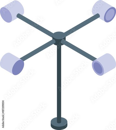 Contemporary street lamp featuring multiple lights, enhancing urban illumination and visibility