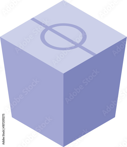 Wet wipe box with prohibition sign isometric view suggesting single use restrictions
