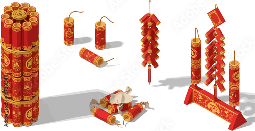 firework red new year decoration