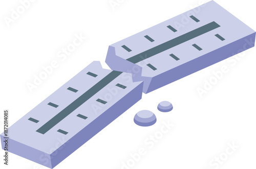 Mercury thermometer breaking because of extremely low temperature, winter freeze and healthcare concept