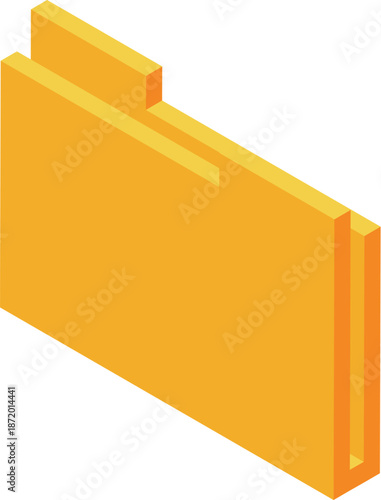 Closed yellow folder storing documents, data and information