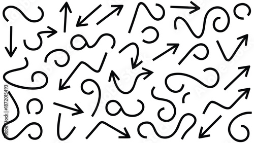 Set of 40 hand-drawn arrows vector