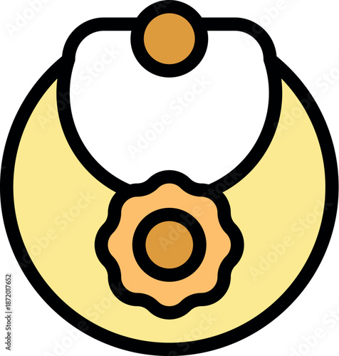 Elegant golden crescent moon necklace featuring a central medallion embellishment, perfect for adding a touch of celestial charm