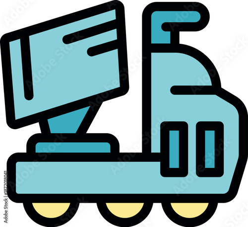 Concrete mixer truck delivering cement for building construction