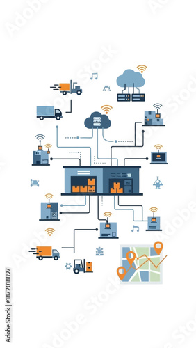 Connected devices and cloud services network diagram.