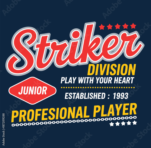 Red and yellow sports division with stars and chain