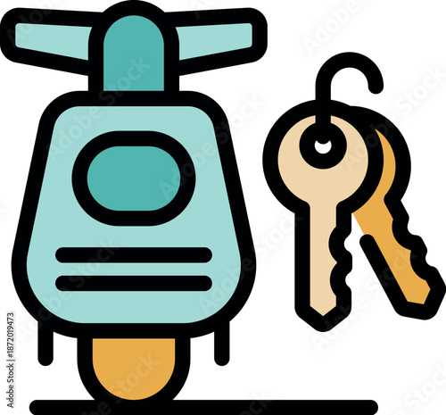 Scooter sharing program providing easy urban mobility with keys for unlocking and riding