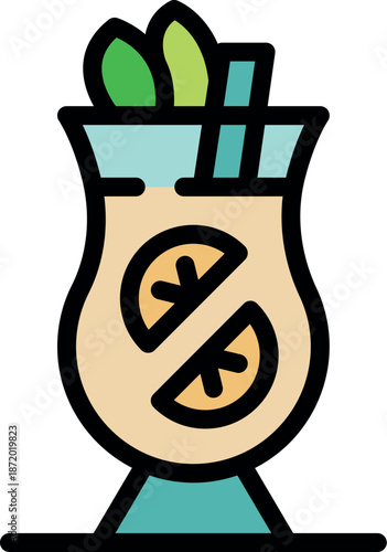 Hurricane glass containing refreshing tropical cocktail with orange slices and mint leaves, perfect for summer