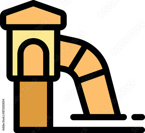 Colorful playground slide provides exciting outdoor entertainment for children