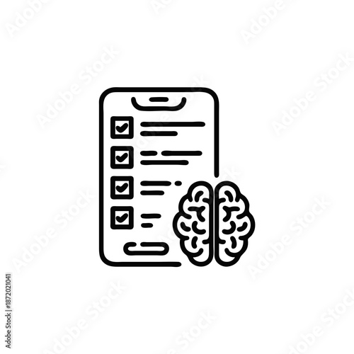 AI Symptom Checker Line Icon