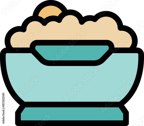 Oatmeal is served in a bowl with melted butter on top, ready for a nutritious and delicious breakfast