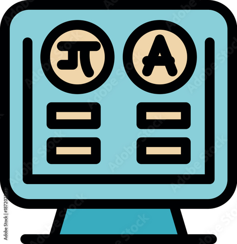 Online education platform displaying math and alphabet symbols, enhancing digital learning experience