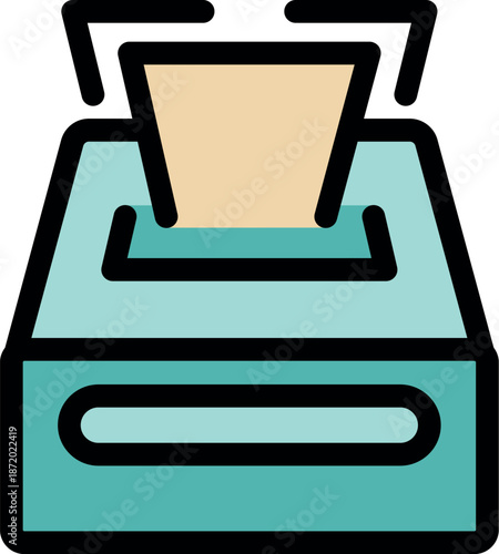 Ballot box receiving voting paper during election process, representing democracy and citizen participation