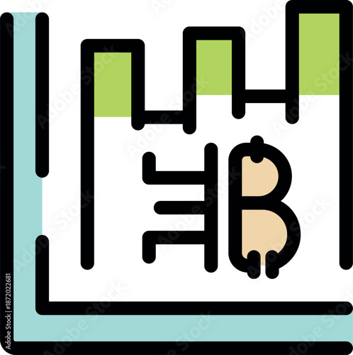 Bitcoin value increasing on stock market graph, cryptocurrency investment concept