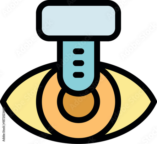 Medical tonometer measuring intraocular pressure during an eye checkup, ensuring accurate diagnosis and treatment of glaucoma