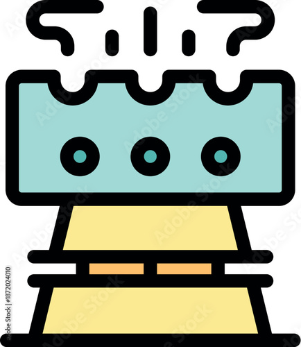Hot steel beam going through a metallurgical production line being processed