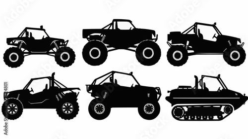 Collection of Off Road Vehicle Silhouettes.