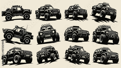 Collection of Off Road Vehicles and Trucks.