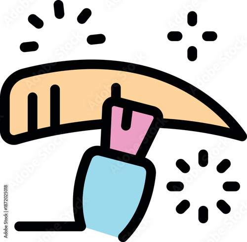 Nail polish being applied on fingernail, creating a perfect manicure with shiny finish