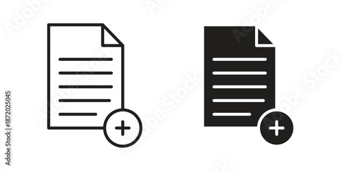 Add document icons. Vector graphic. Editable vector stroke. EPS 10.