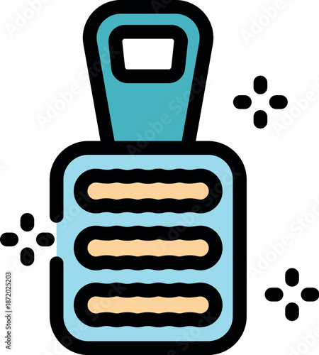 Waffle iron preparing golden brown breakfast waffles, emitting sparkles, symbolizing freshness and deliciousness